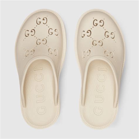 gucci platform sandals white|platform perforated g sandal.